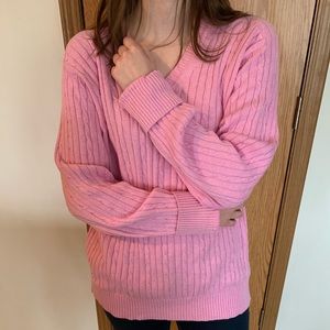 Izod Pink Cable Knit Sweater